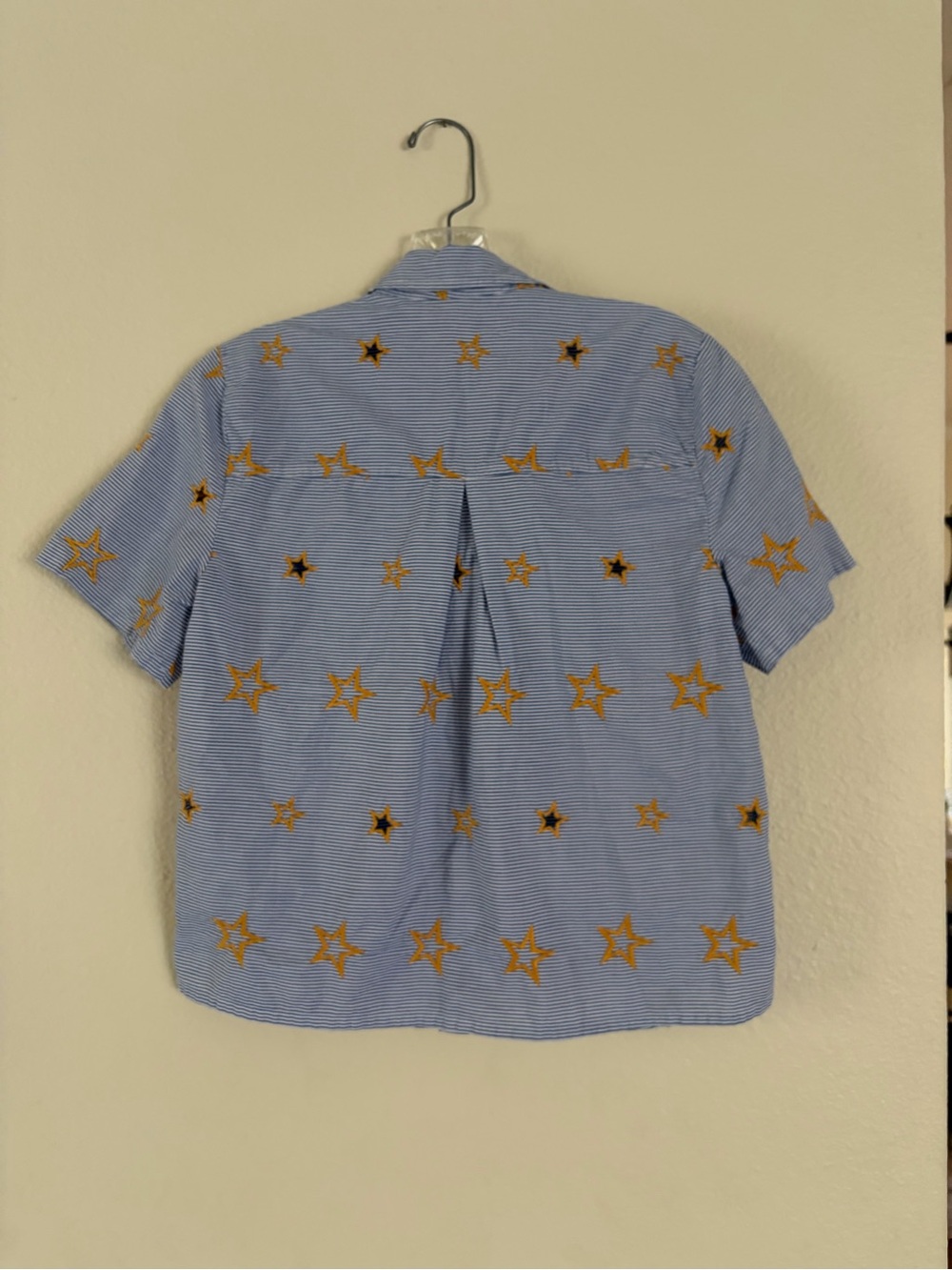 Madewell Blue and White Striped Shirt with Gold Star Embroidery - Picture 4 of 4